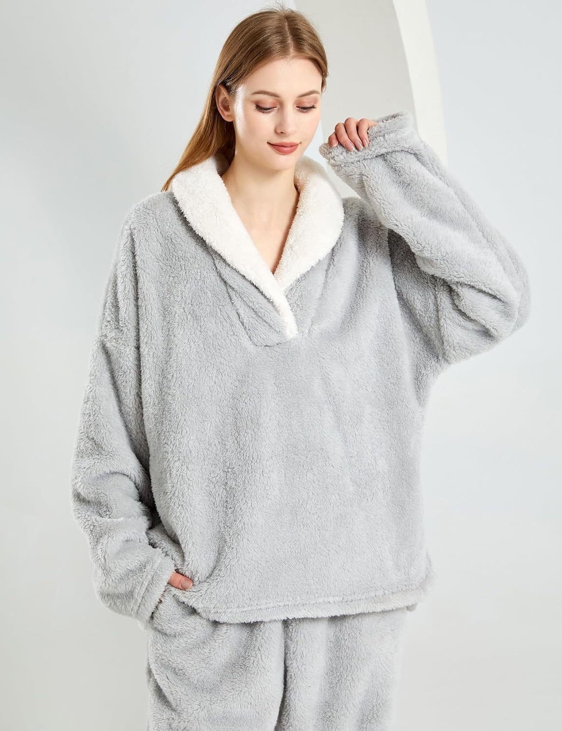 Women's fluffy pajama set (two-piece)