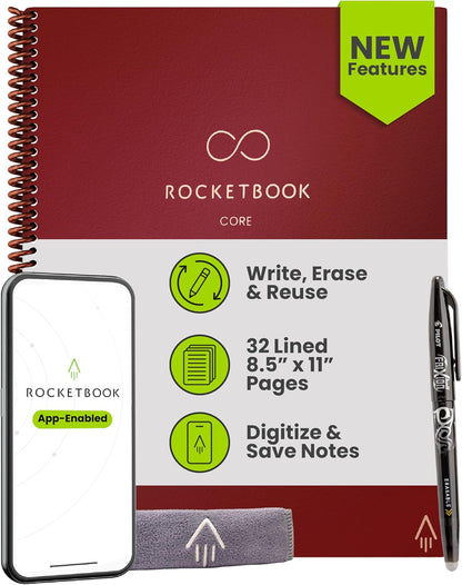 Rocketbook New Core Reusable Spiral Notebook