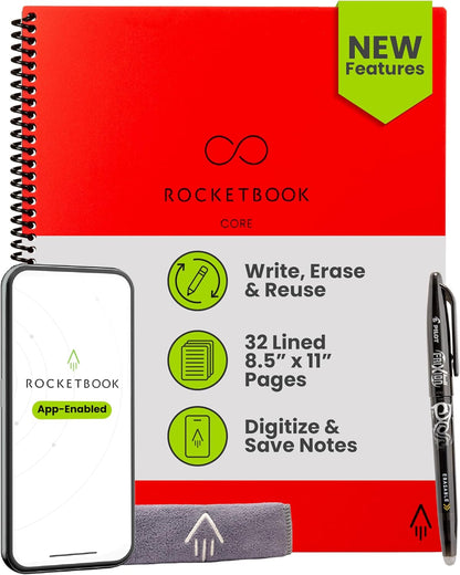 Rocketbook New Core Reusable Spiral Notebook
