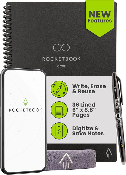 Rocketbook New Core Reusable Spiral Notebook