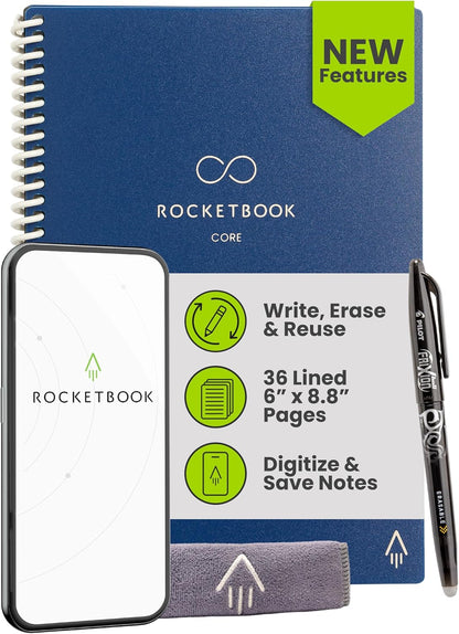 Rocketbook New Core Reusable Spiral Notebook