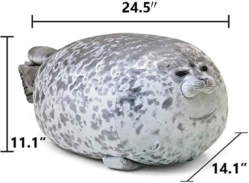 Chubby seal plush pillow, made of cotton and plush material.