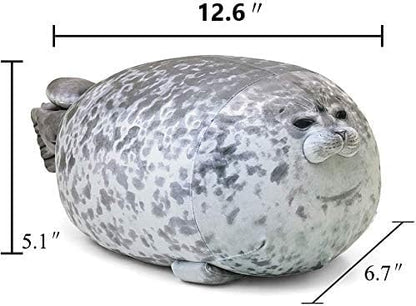 Chubby seal plush pillow, made of cotton and plush material.