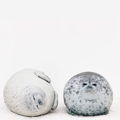 Chubby seal plush pillow, made of cotton and plush material.