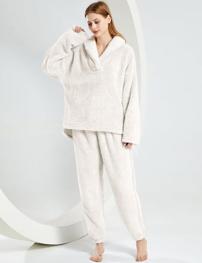Women's fluffy pajama set (two-piece)