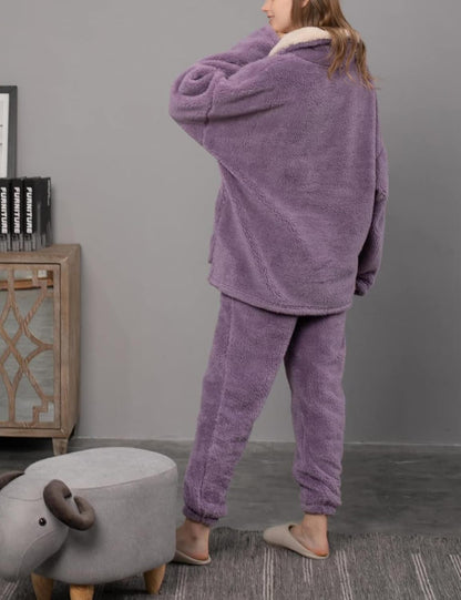 Women's fluffy pajama set (two-piece)