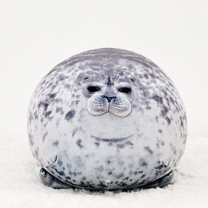 Chubby seal plush pillow, made of cotton and plush material.