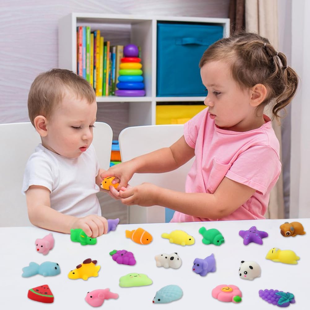 30-piece set of soft and adorable toys, cute squeeze toys perfect as party favors.