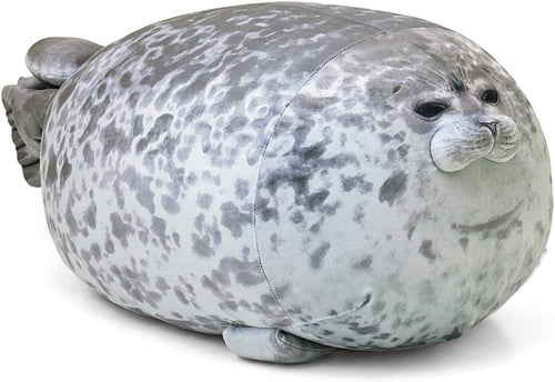 Chubby seal plush pillow, made of cotton and plush material.