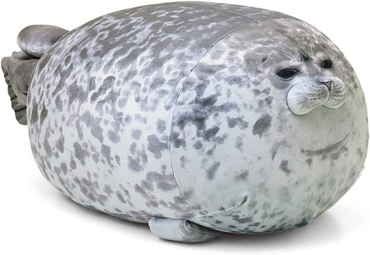 Chubby seal plush pillow, made of cotton and plush material.