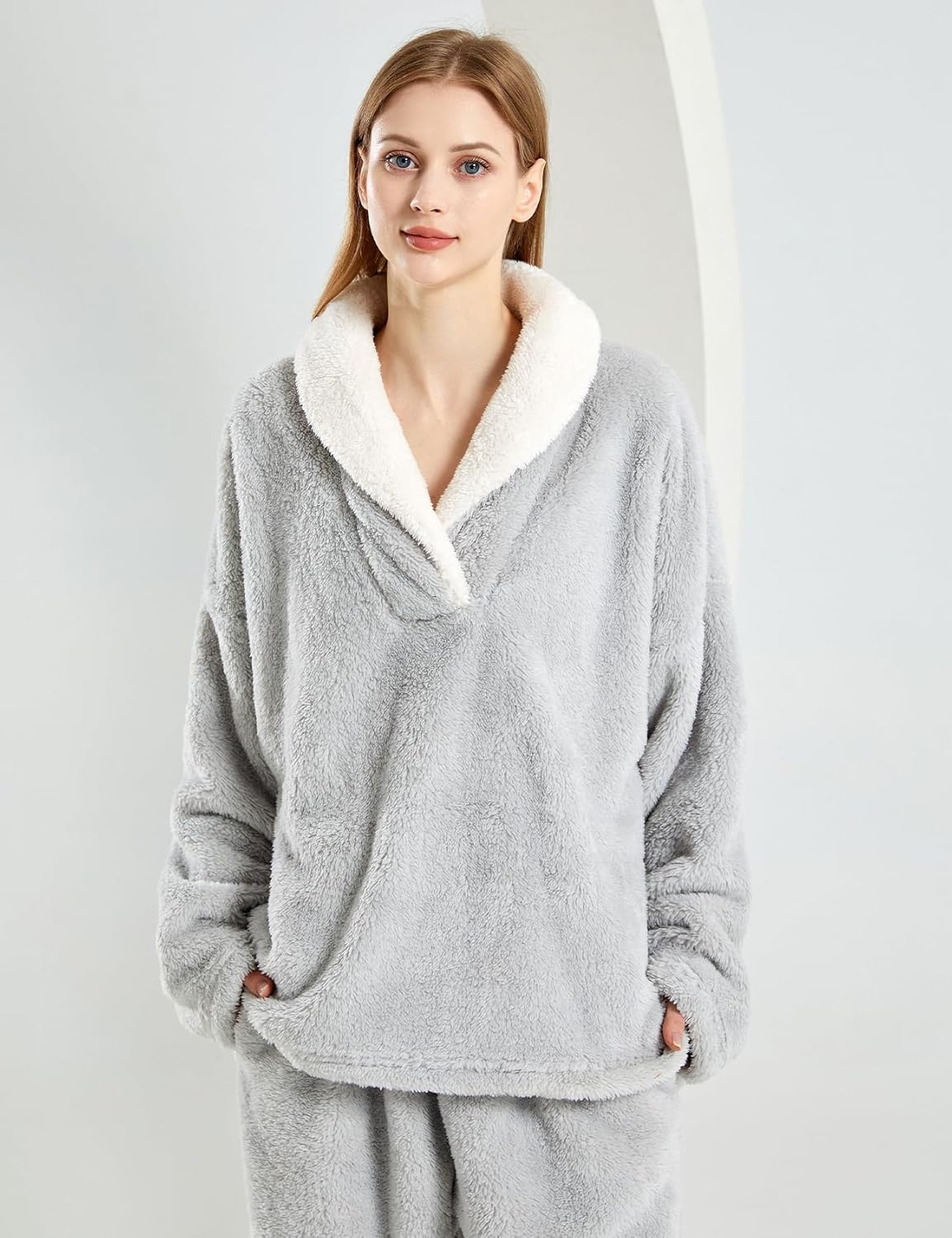 Women's fluffy pajama set (two-piece)