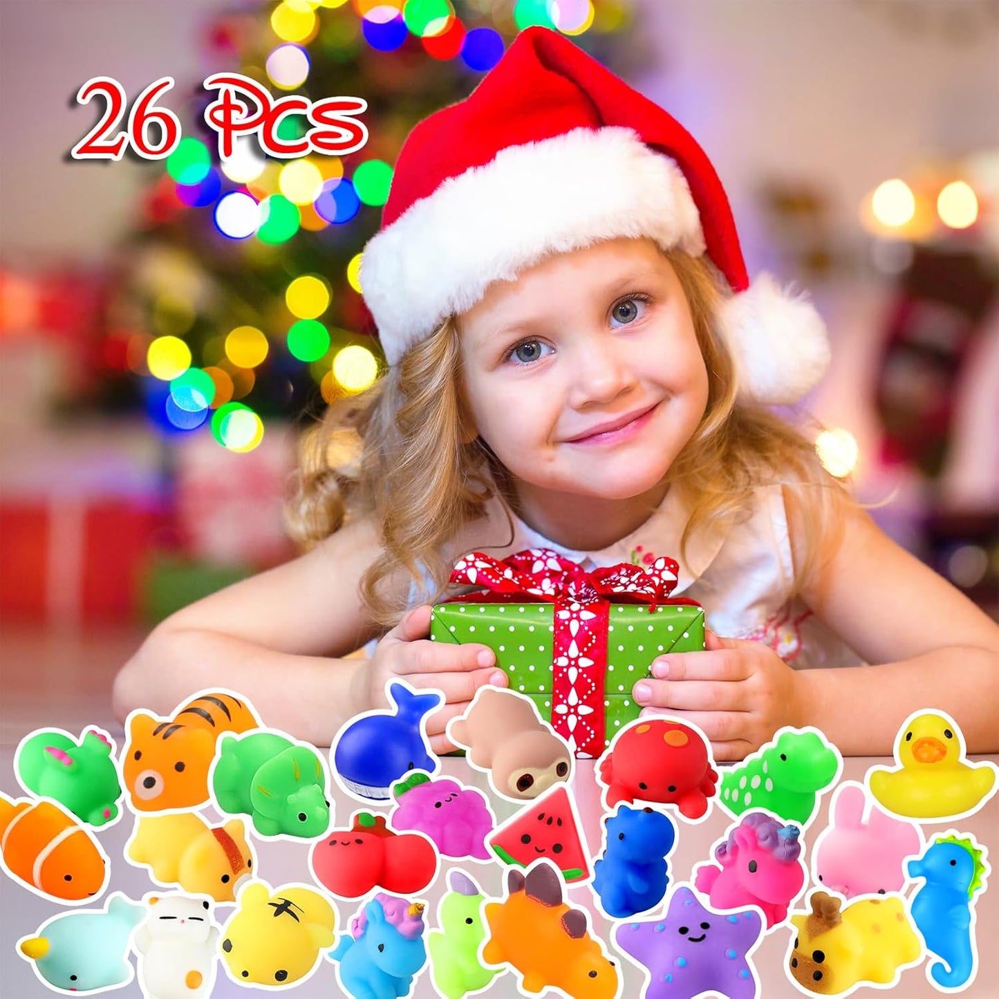 Soft and squishy fidget toys, 26-piece mini stress relief toy set.