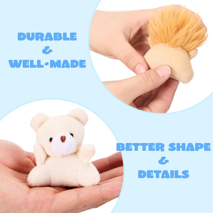 Set of 24 mini animal plush toys (3 of each design, 24 total)