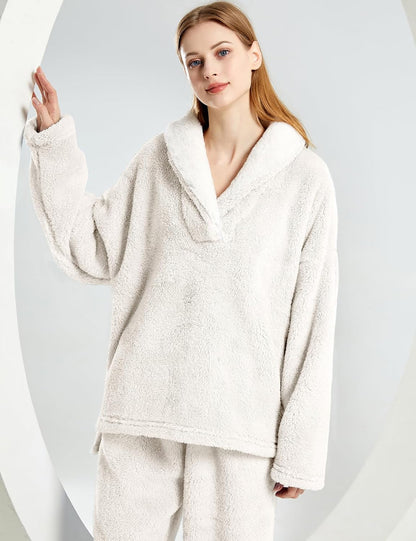 Women's fluffy pajama set (two-piece)
