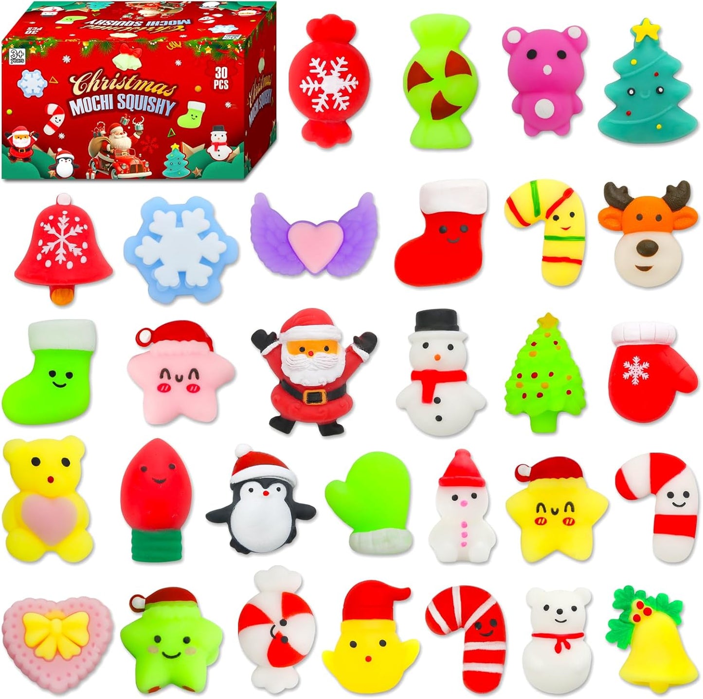 30-piece set of soft and adorable toys, cute squeeze toys perfect as party favors.