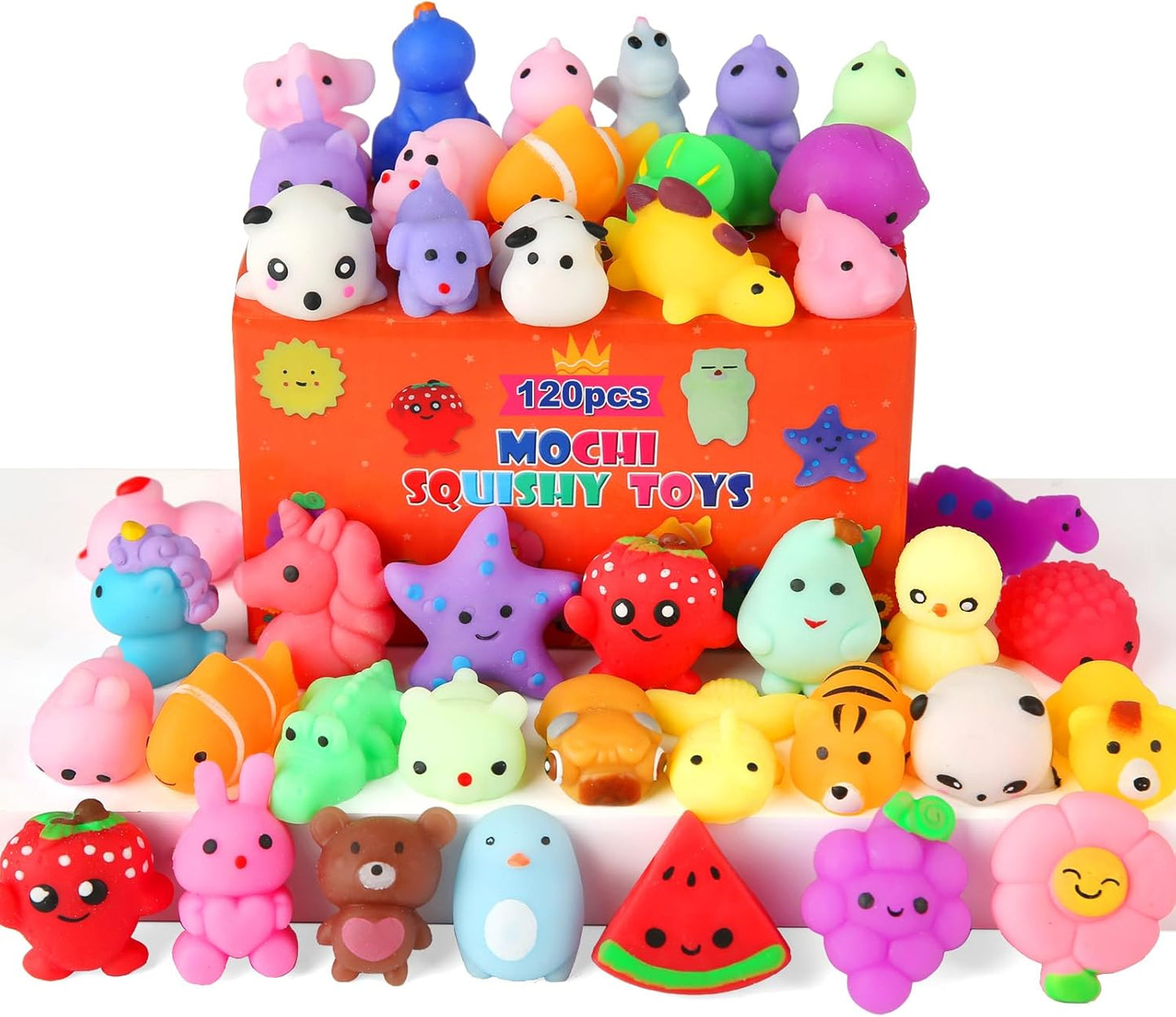 30-piece set of soft and adorable toys, cute squeeze toys perfect as party favors.