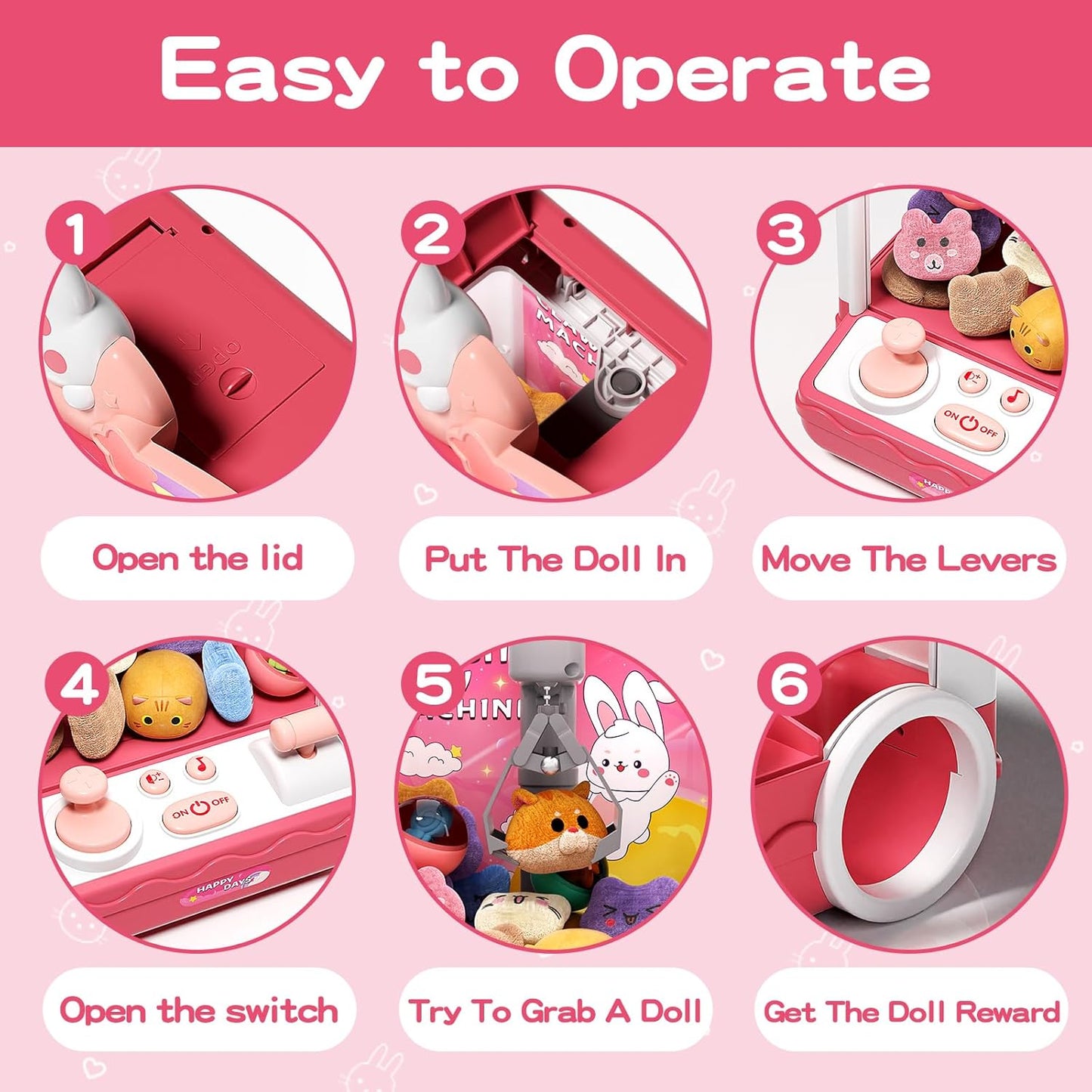 Children's mini claw machine set (includes 20 toys)