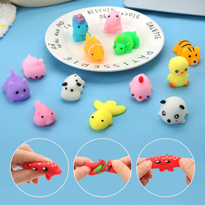 30-piece set of soft and adorable toys, cute squeeze toys perfect as party favors.