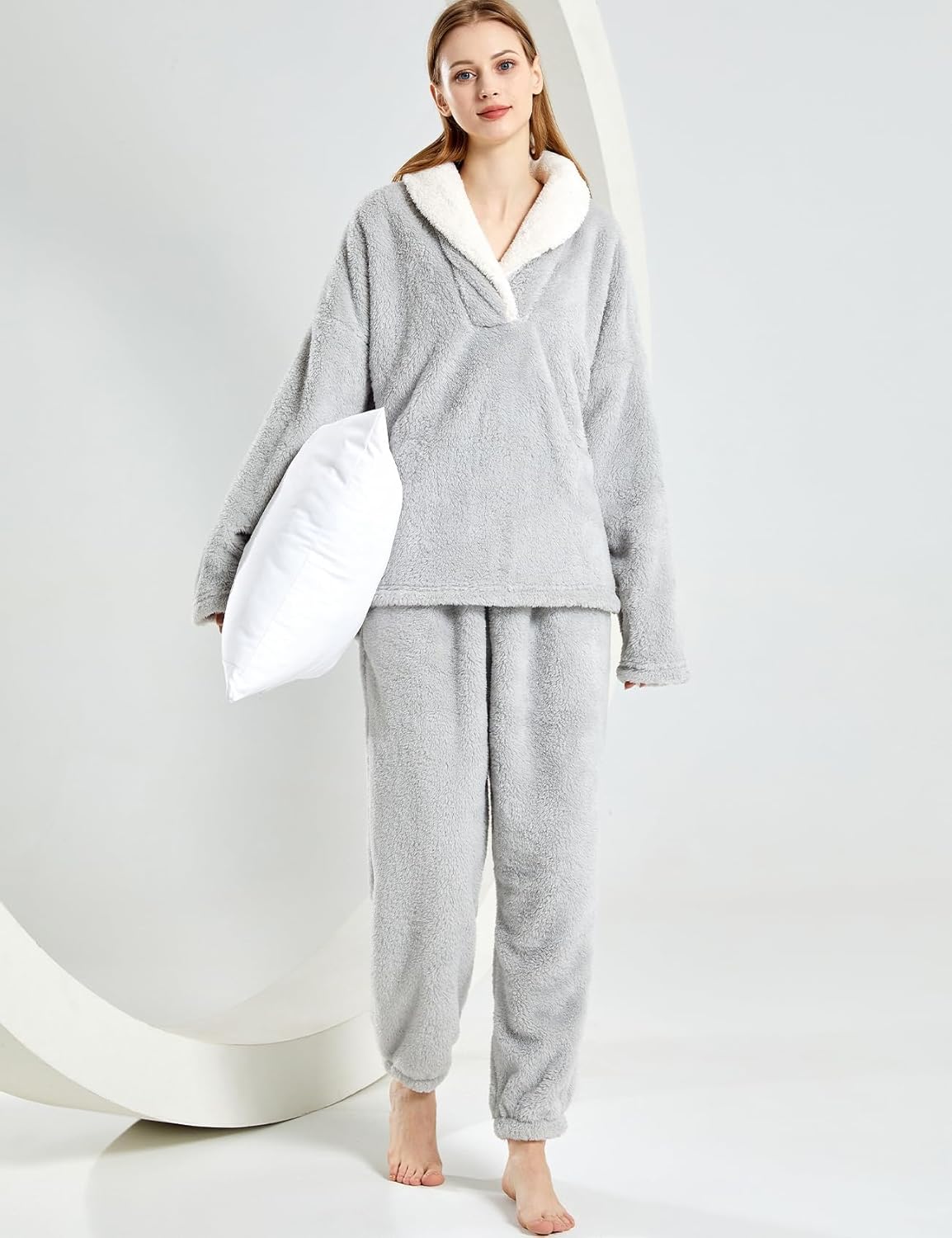 Women's fluffy pajama set (two-piece)