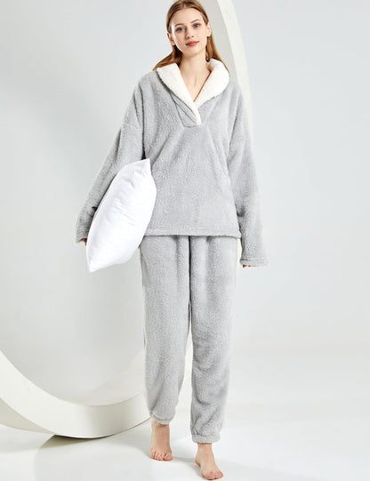Women's fluffy pajama set (two-piece)