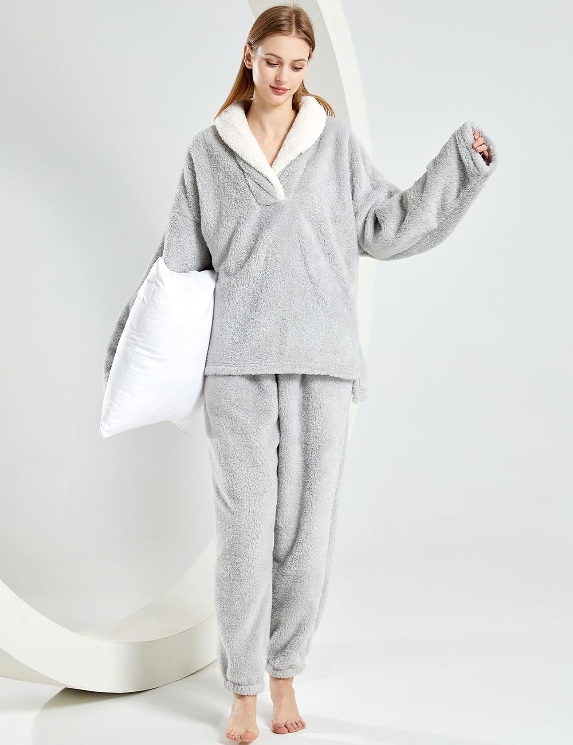 Women's fluffy pajama set (two-piece)