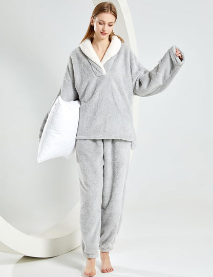 Women's fluffy pajama set (two-piece)