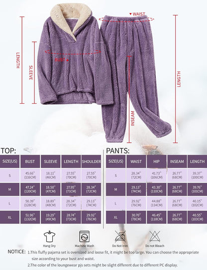Women's fluffy pajama set (two-piece)