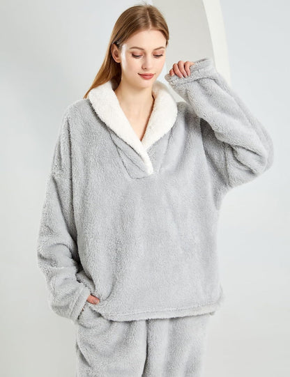 Women's fluffy pajama set (two-piece)