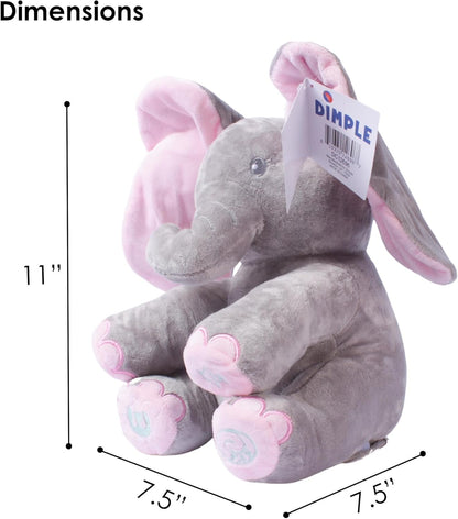 Peek-a-boo elephant toy, interactive singing plush elephant.