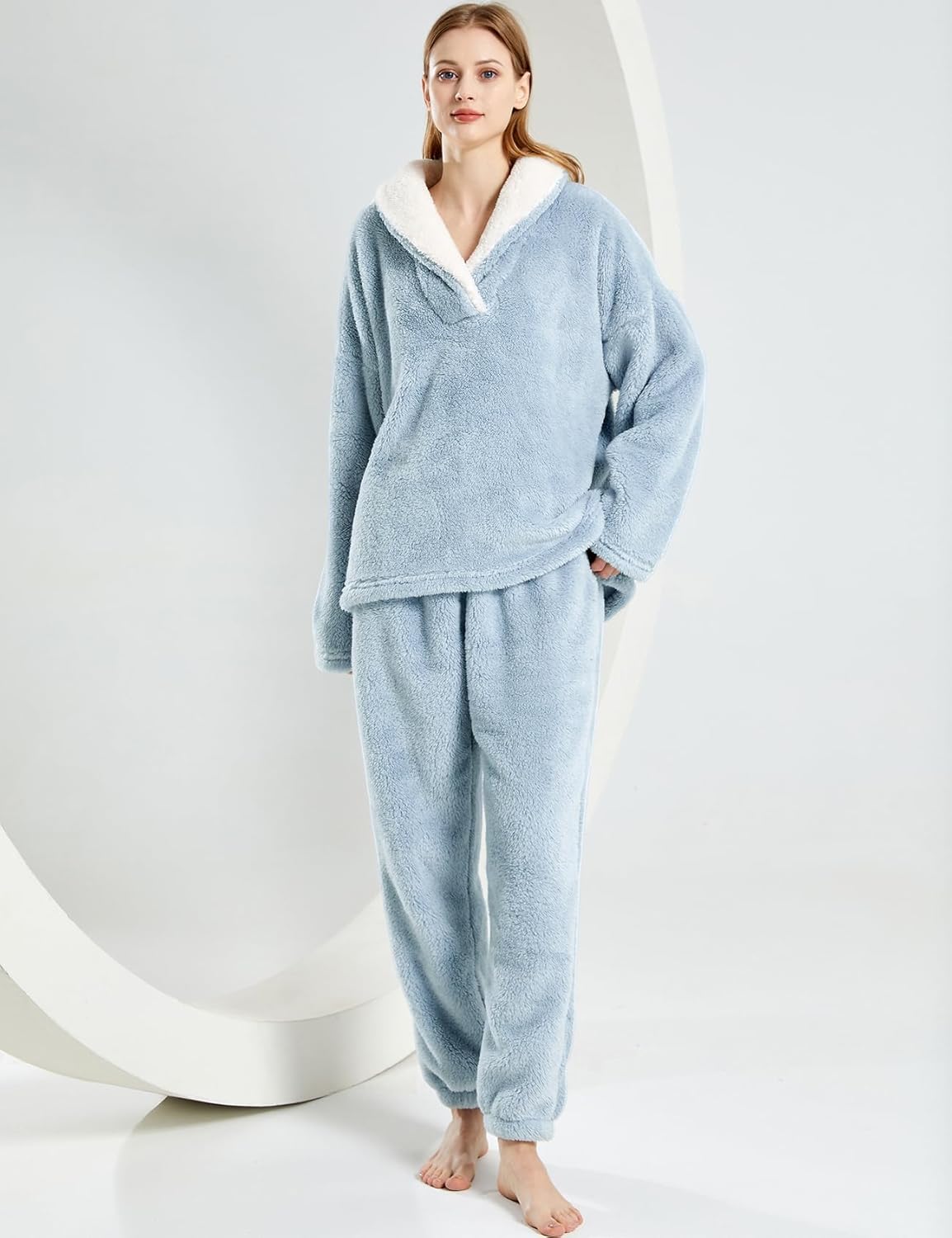 Women's fluffy pajama set (two-piece)