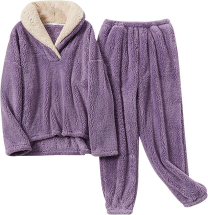 Women's fluffy pajama set (two-piece)