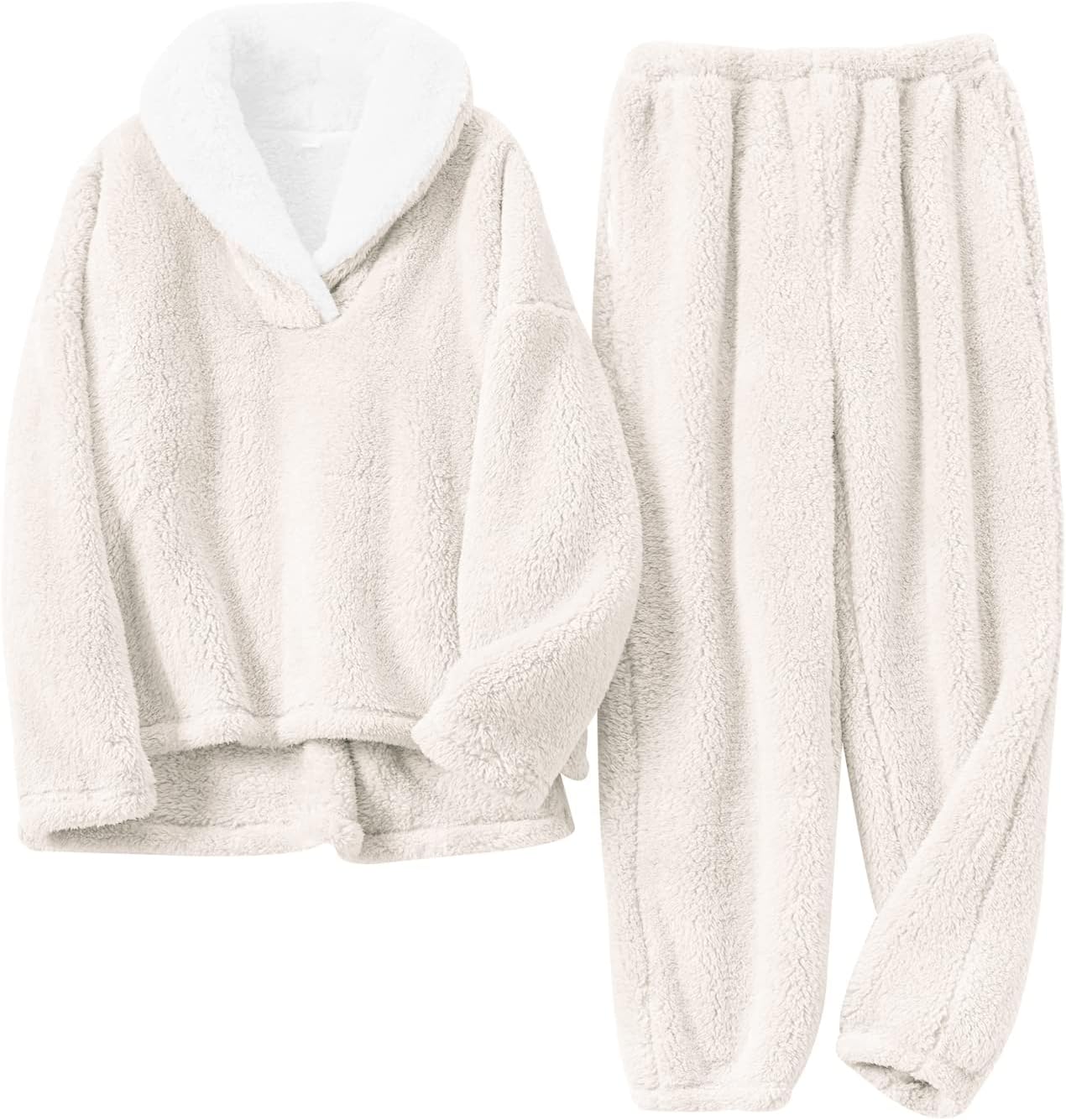 Women's fluffy pajama set (two-piece)