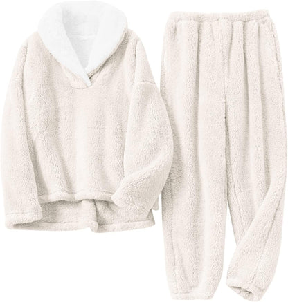 Women's fluffy pajama set (two-piece)