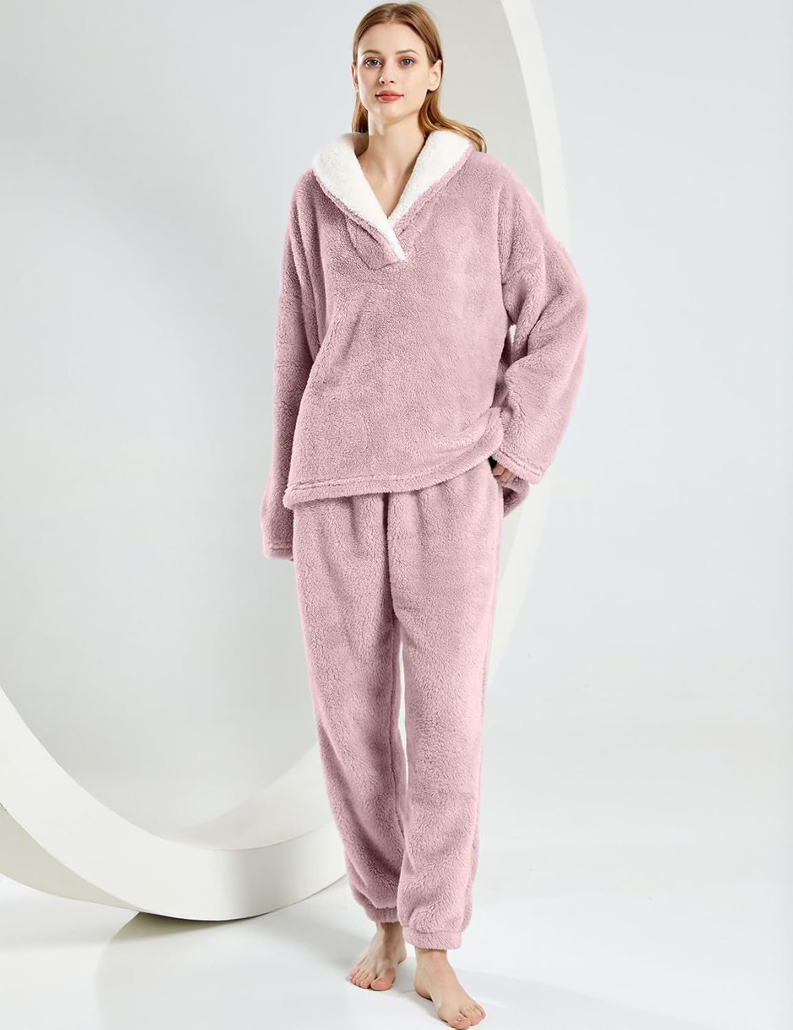 Women's fluffy pajama set (two-piece)
