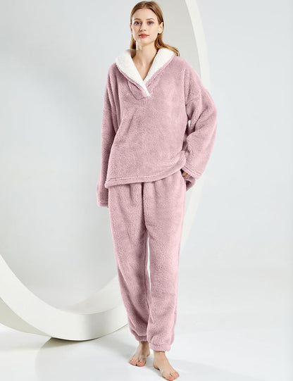 Women's fluffy pajama set (two-piece)