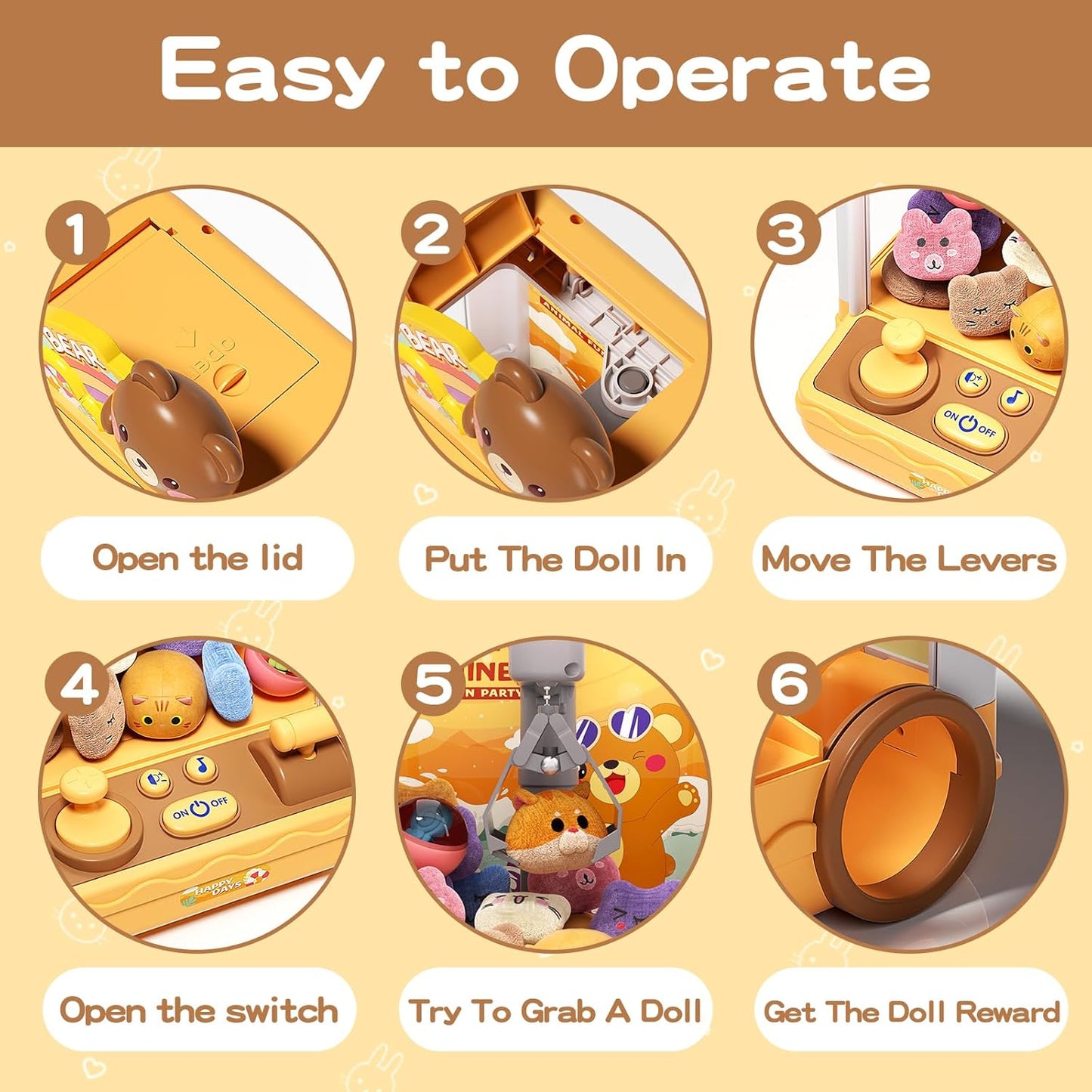 Children's mini claw machine set (includes 20 toys)