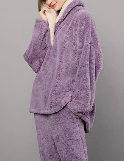 Women's fluffy pajama set (two-piece)