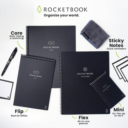Rocketbook New Core Reusable Spiral Notebook