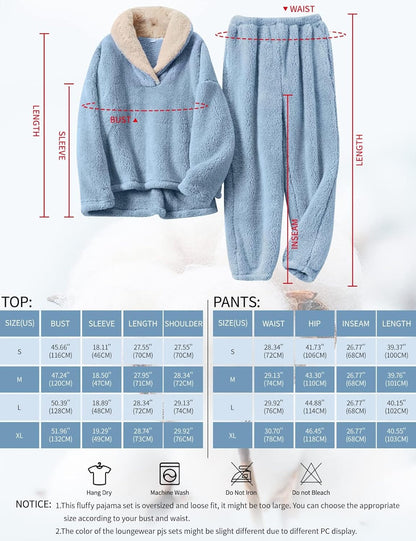 Women's fluffy pajama set (two-piece)