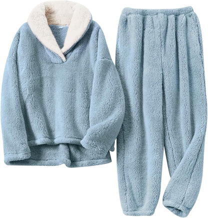 Women's fluffy pajama set (two-piece)