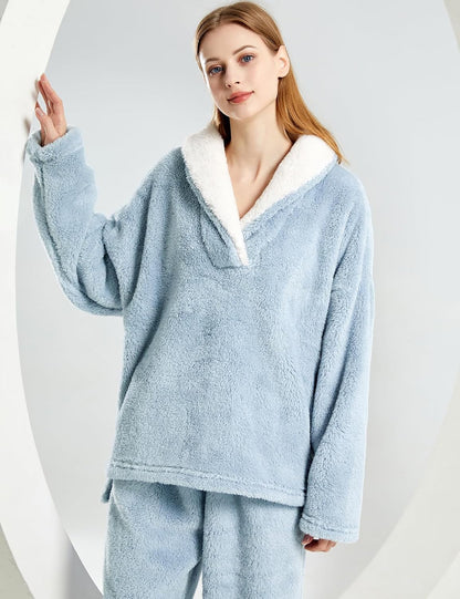 Women's fluffy pajama set (two-piece)