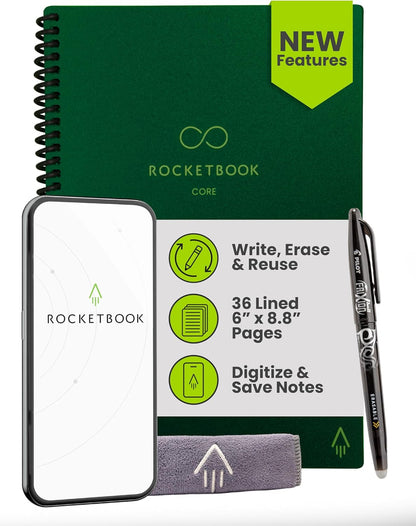 Rocketbook New Core Reusable Spiral Notebook