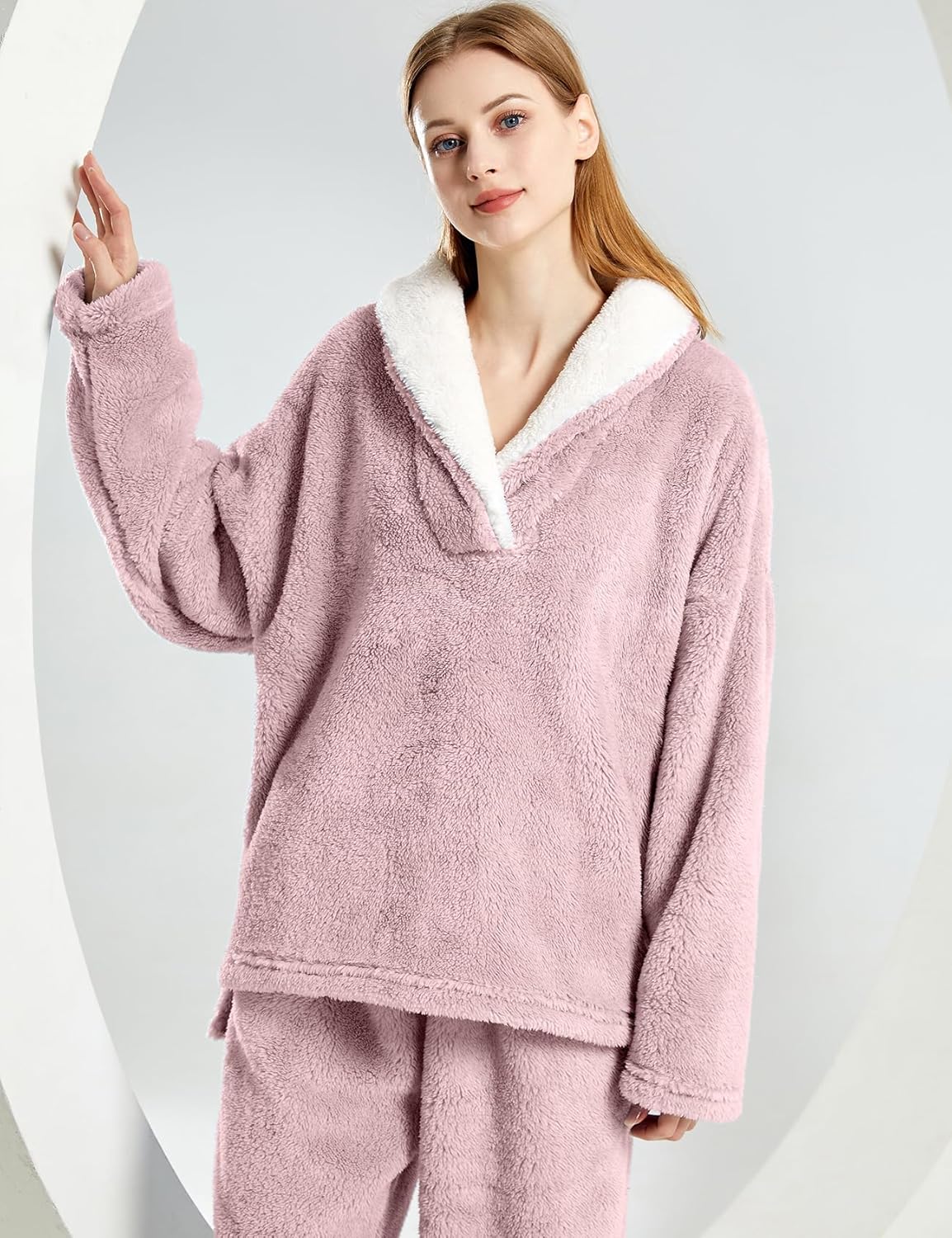 Women's fluffy pajama set (two-piece)