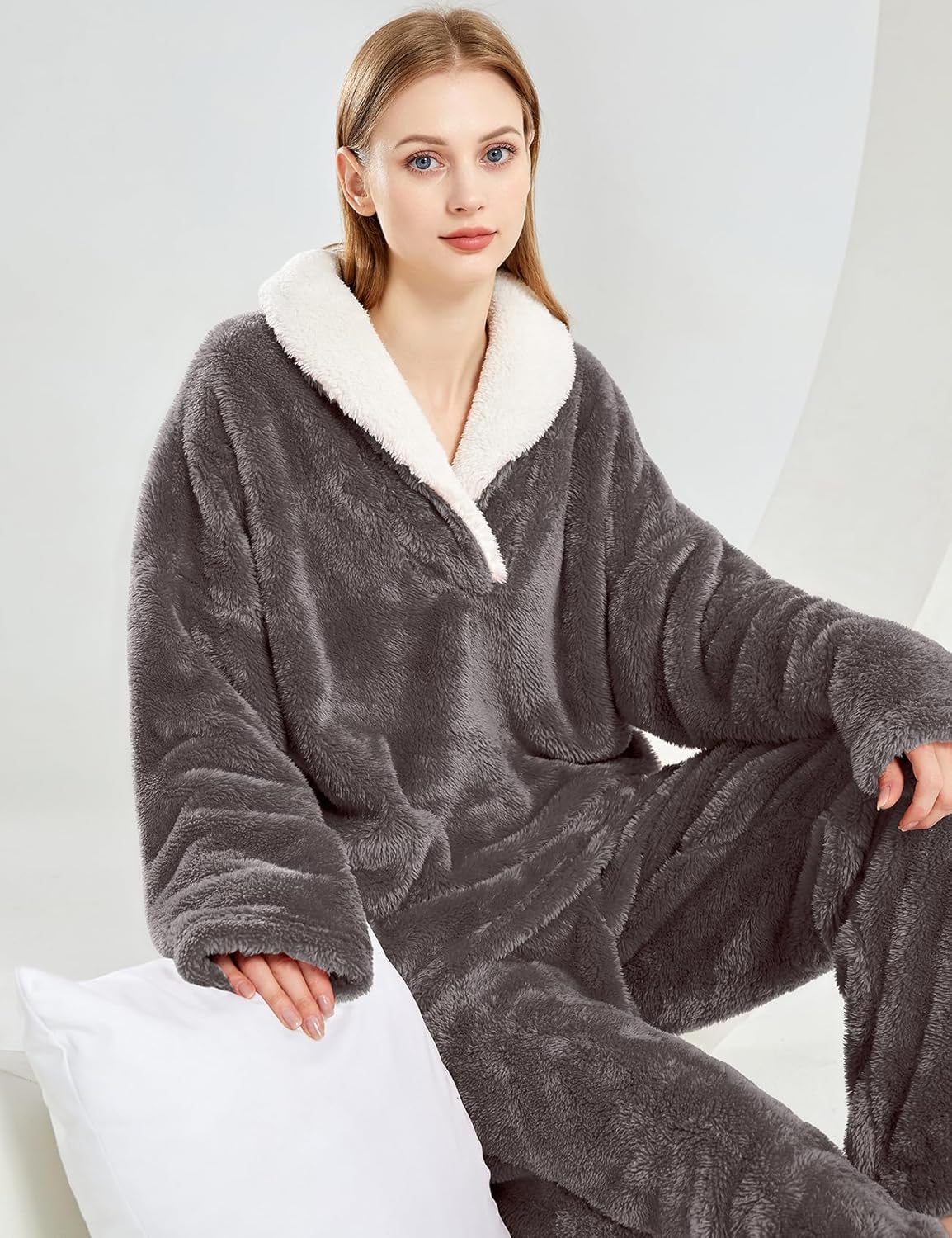 Women's fluffy pajama set (two-piece)