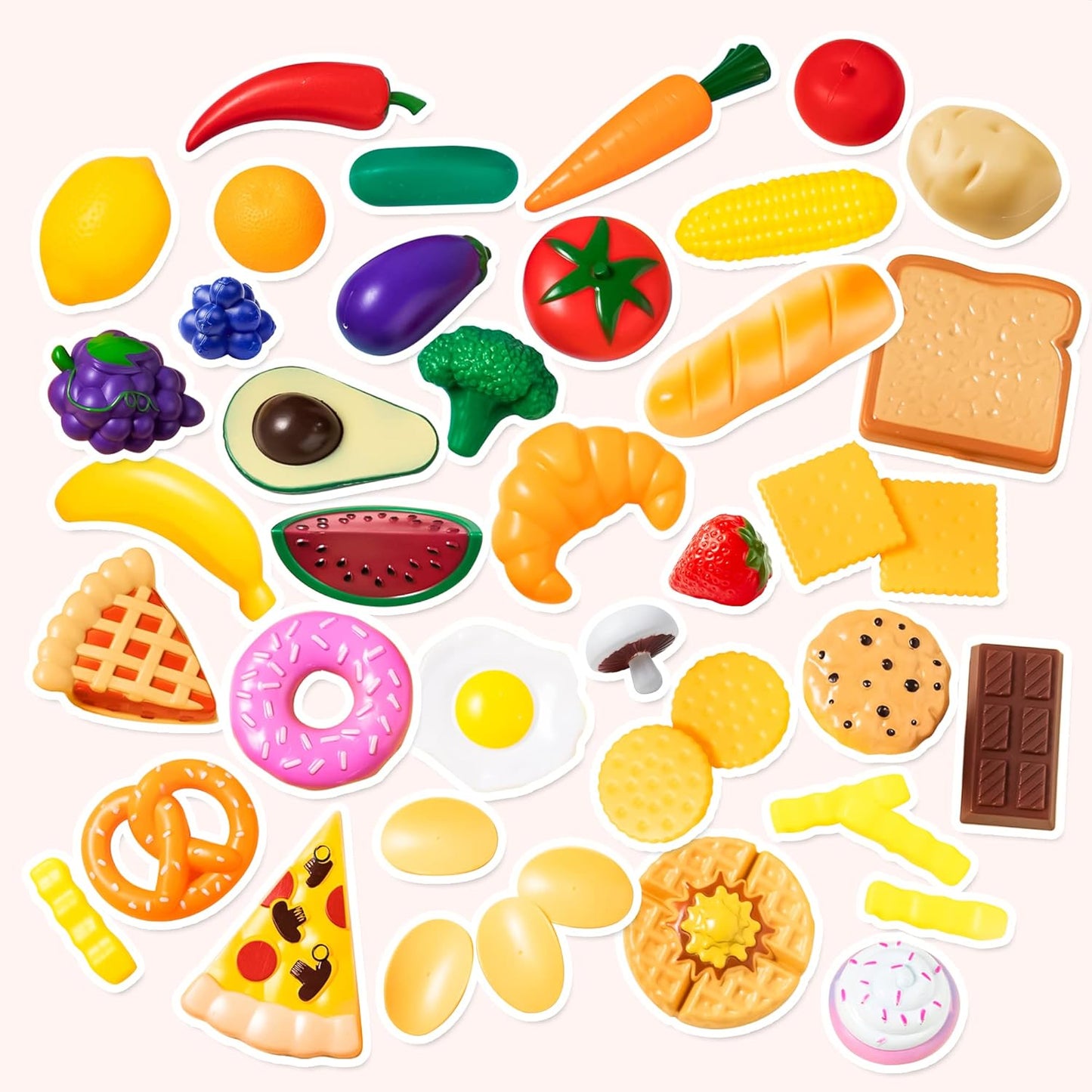 Claw machine containing 50 realistic food-shaped toys.