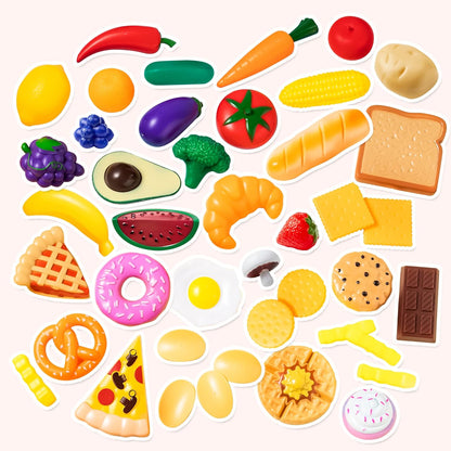 Claw machine containing 50 realistic food-shaped toys.