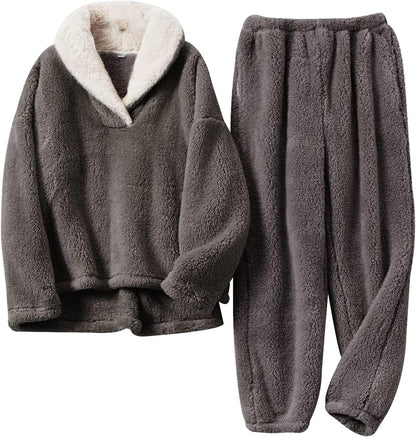 Women's fluffy pajama set (two-piece)