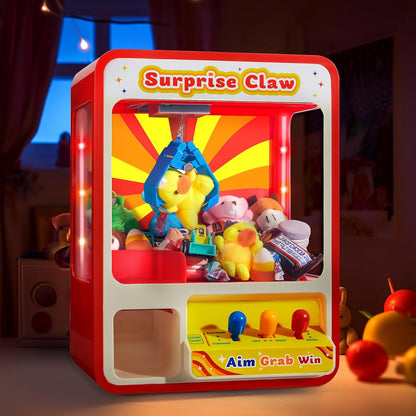 Claw machine arcade toy, includes 24 mini animal plush toys.