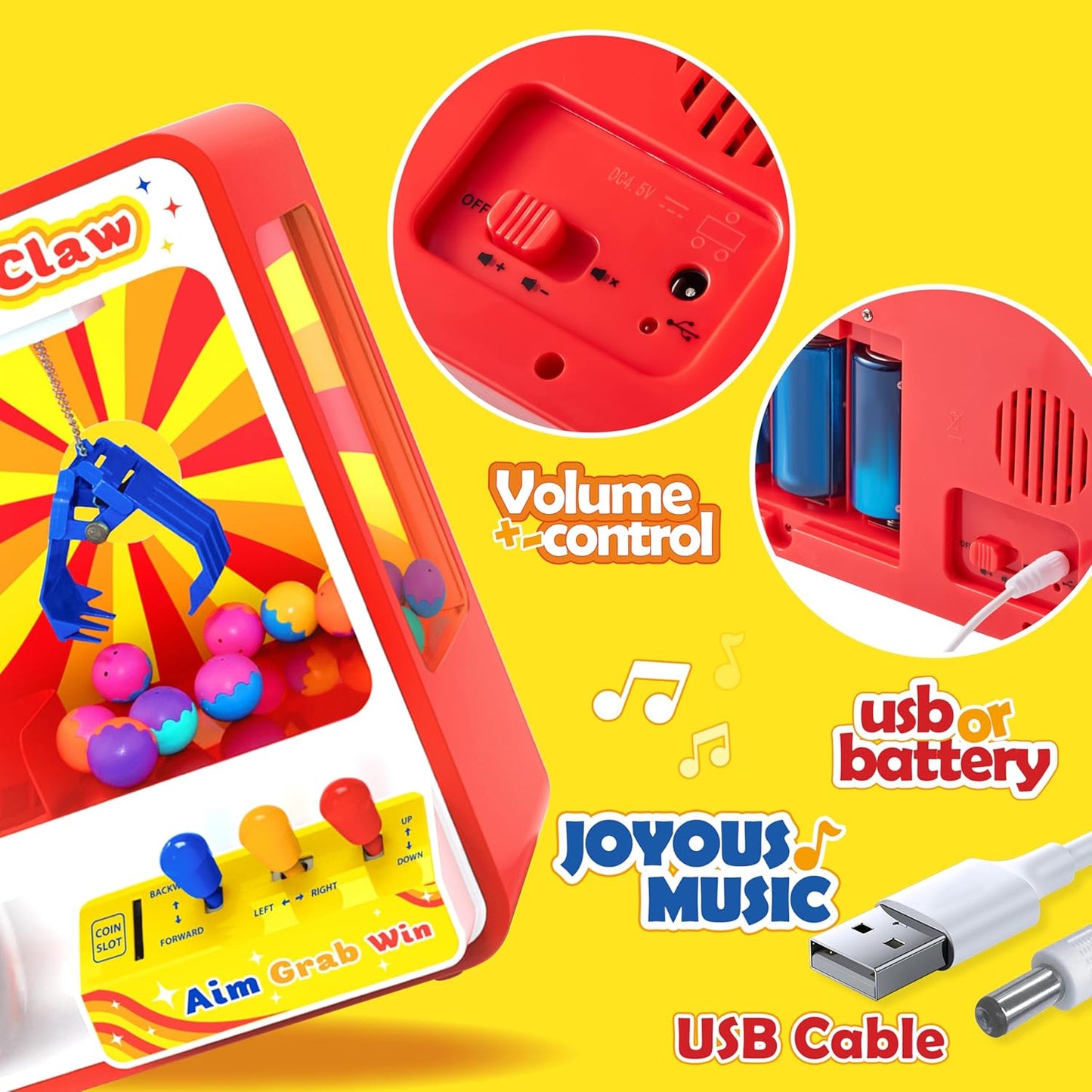 Mini Claw Machine Toy Set – Includes 200 Play Food Prizes