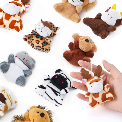 Set of 24 mini animal plush toys (3 of each design, 24 total)
